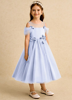 Azazie Juni Jurken voor bloemenmeisjes Baljurk Jurk van Tule Geplooid Lavendel image8