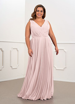 Azazie Kris Final Sale Black A-Line Sequins Chiffon Dress image3