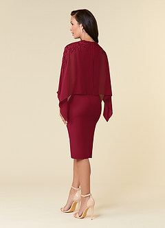 Azazie Maryam Mother of the Bride Dresses Burgundy Sheath Lace Chiffon Dress image3