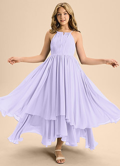 Azazie Elliora Junior Lilac A-Line Pleated Chiffon Dress image5