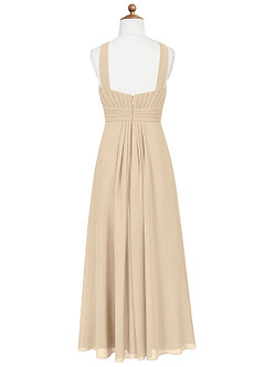 Azazie Anthea Junior Champagne Pleated Chiffon Dress image7