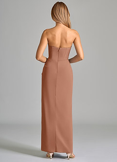 Azazie Anaïs Brautjungfernkleider Etui Schulterfrei Chiffon Kleid Bronzer image2