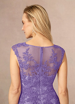 Azazie Flynn Mother of the Bride Dresses Tahiti A-Line Boatneck Lace Tulle Dress image5