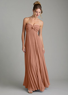 Azazie Tempest Bridesmaid Dresses Bronzer Empire Corset Chiffon Convertible Dress image3