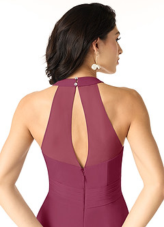 Azazie Danica Bridesmaid Dresses Mulberry A-Line Pleated Chiffon Dress image5