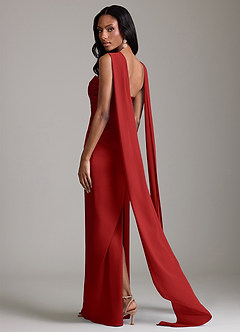 Azazie Sonora Vestidos de damas de honor Vestido de Granada de Satén Elástico de Corte Recto con Sin tirantes image2