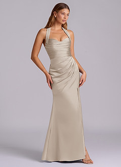 Azazie Destiny Brudtärnklänningar Klä av Sjöjungfru i Stretch Satin Älskling Halsringning Frost image3