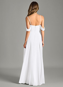 Azazie Chelsey Abiti da Damigella Abito Convertibile A-Line in Chiffon a Spalla Scoperta Bianco image7