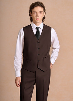 front James Ganache Structured Stretch Suit Vest