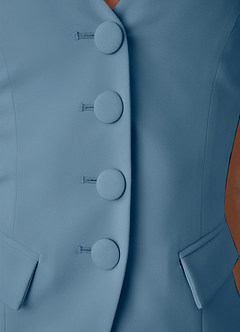 front Liora Light Blue Refined Weave Tailored Waistcoat