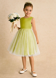 Azazie Esme Robe Demoiselle D'honneur Fillette Robe Princesse en Tulle Arc Citronnelle image2