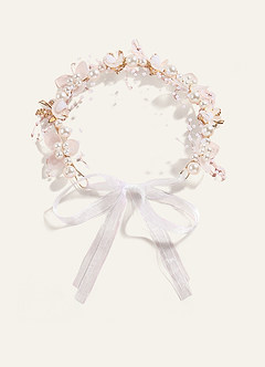 front Couronne de tête de perle florale de style princesse