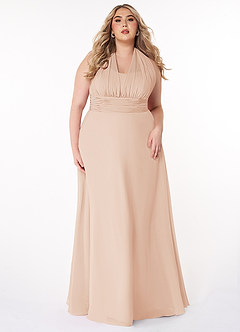 Azazie Fifi Bridesmaid Dresses English Rose A-Line Strapless Chiffon Convertible Dress image22