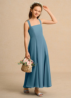 Azazie Tater Junior Formal Flower Girl Klänningar Klä A-Line i Chiffong Plisserad image3