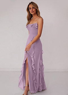 Barbie ♥ Azazie Robes de demoiselle d'honneur Robe Fourreau en Mousseline de soie Arc Glycine image5