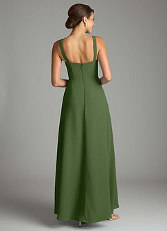Azazie Debra Bridesmaid Dresses Olive A-Line with Pockets Chiffon Convertible Dress image6