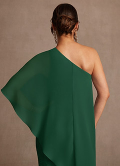 Azazie Wilma Mère de la mariée Robes Robe Fourreau en Blumen-Burnout Une épaule Vert Foncé image7