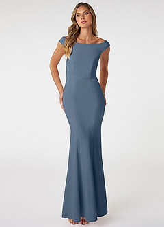 Azazie Nicolina Bridesmaid Dresses Twilight Mermaid Square Neckline Stretch Crepe Dress image1