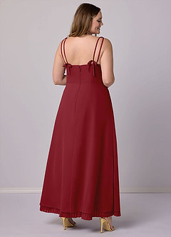 Barbie ♥ Azazie Vestidos de damas de honor Vestido de Granada de Gasa de Corte en A con Plisado image11