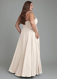 Azazie Amani Bridesmaid Dresses White Alabaster A-Line Pleated Chiffon Dress image2