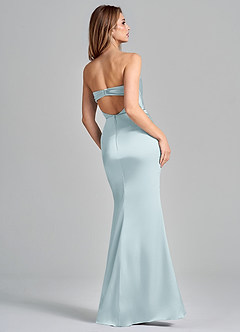 Azazie Olea Bridesmaid Dresses Mist Mermaid Strapless Stretch Satin Convertible Dress image5