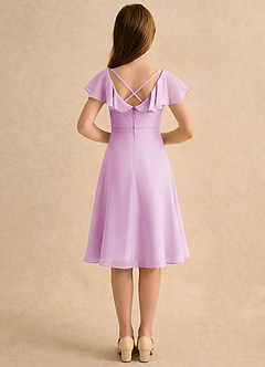 Azazie Narin Girls Formal Blumenmädchenkleider A-Linie mit ärmel Chiffon Kleid Bonbonrosa image2