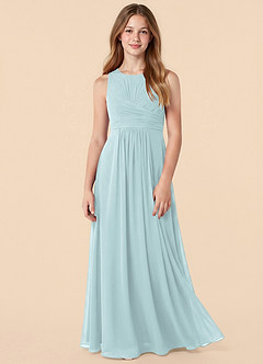 Azazie Skyla Junior Mist A-Line Pleated Chiffon Dress image1