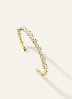 front Bracelet manchette fin en cristal dentelé