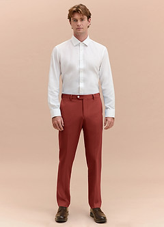front James Terracotta Structured Stretch Dress Pants