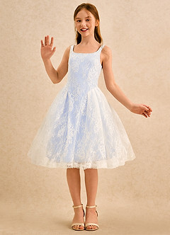 Azazie Cubbie Girls Formal Flower Girl Dresses Lavender A-Line Lace Dress image5