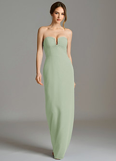 Azazie Darcie Abiti da Damigella Abito Convertibile Tubino in Chiffon Senza Cinturino Verde Salvia image3