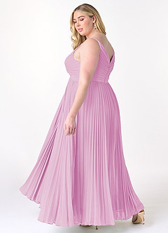 Azazie Raychelle Bridesmaid Dresses Candy Pink A-Line V-Neck Chiffon Dress image10