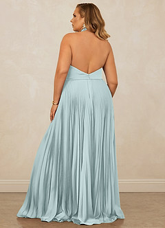 Christian Siriano Bridal for Azazie 1007 Bridesmaid Dresses Mist A-Line Pleated Stretch Satin Dress image11