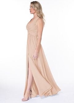 Azazie Jaclyn Bridesmaid Dresses English Rose A-Line Pleated Chiffon Dress image6