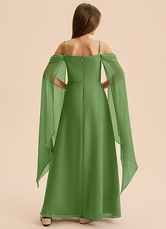 Azazie Moana Junior A-Linie Plissee Chiffon Kleid Basilikum image5