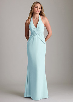 Azazie Valerie Bridesmaid Dresses Sea Glass Mermaid Pleated Chiffon Dress image3