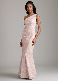 Azazie Emerson Brudtärnklänningar Klä av Sjöjungfru i Blommig Utbrändhet Av axeln Rodnande Rosa image5