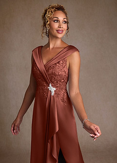 Azazie Santa Monica vestidos de madre de la novia Vestido de Castaño de Encaje de Corte en A image5