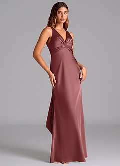 Azazie Hati Brudtärnklänningar Klä av Sjöjungfru i Stretch Satin Ametist image4