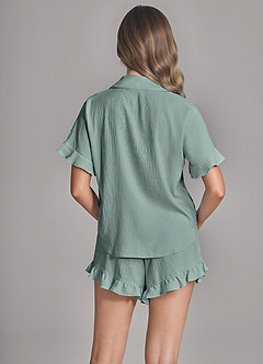front Ruffled Cloud-Soft Pajama Set