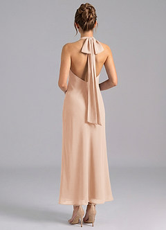 Azazie Velli Bridesmaid Dresses English Rose Mermaid High Neck Chiffon Dress image2