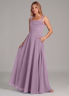 Azazie Shaude Bridesmaid Dresses Wisteria A-Line Pleated Chiffon Dress image4