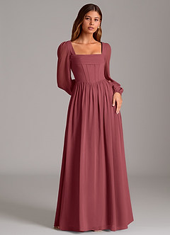 Azazie Maree Brautjungfernkleider A-Linie Korsett Chiffon Kleid Merlot image4