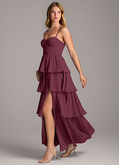Azazie Alanna Bridesmaid Dresses Cabernet A-Line Sweetheart Neckline Chiffon Dress image4