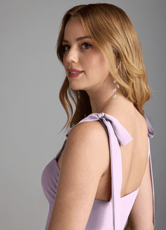 Azazie Lizet Bridesmaid Dresses Frosted Lilac A-Line Sweetheart Neckline Chiffon Dress image6