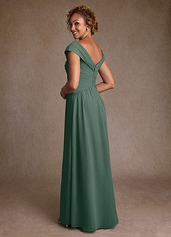 Azazie Myrtle Mother of the Bride Dresses Sea Moss A-Line Pleated Chiffon Dress image2