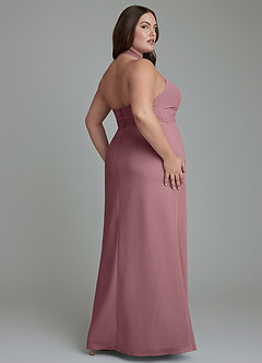 Azazie Jemma Robes de demoiselle d'honneur Robe Fourreau en Mousseline de soie Plissé Améthyste image12