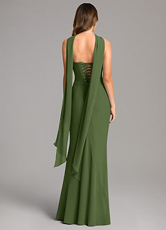 Azazie Sorrel Bridesmaid Dresses Olive Mermaid Corset Chiffon Dress image5