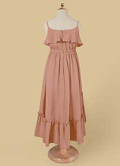 Azazie Karmen Blumenmädchenkleider A-Linie Gestreift Chiffon Kleid Champagner Rosa image7