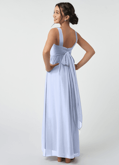 Azazie Kora Junior Ice A-Line Pleated Chiffon Dress image4